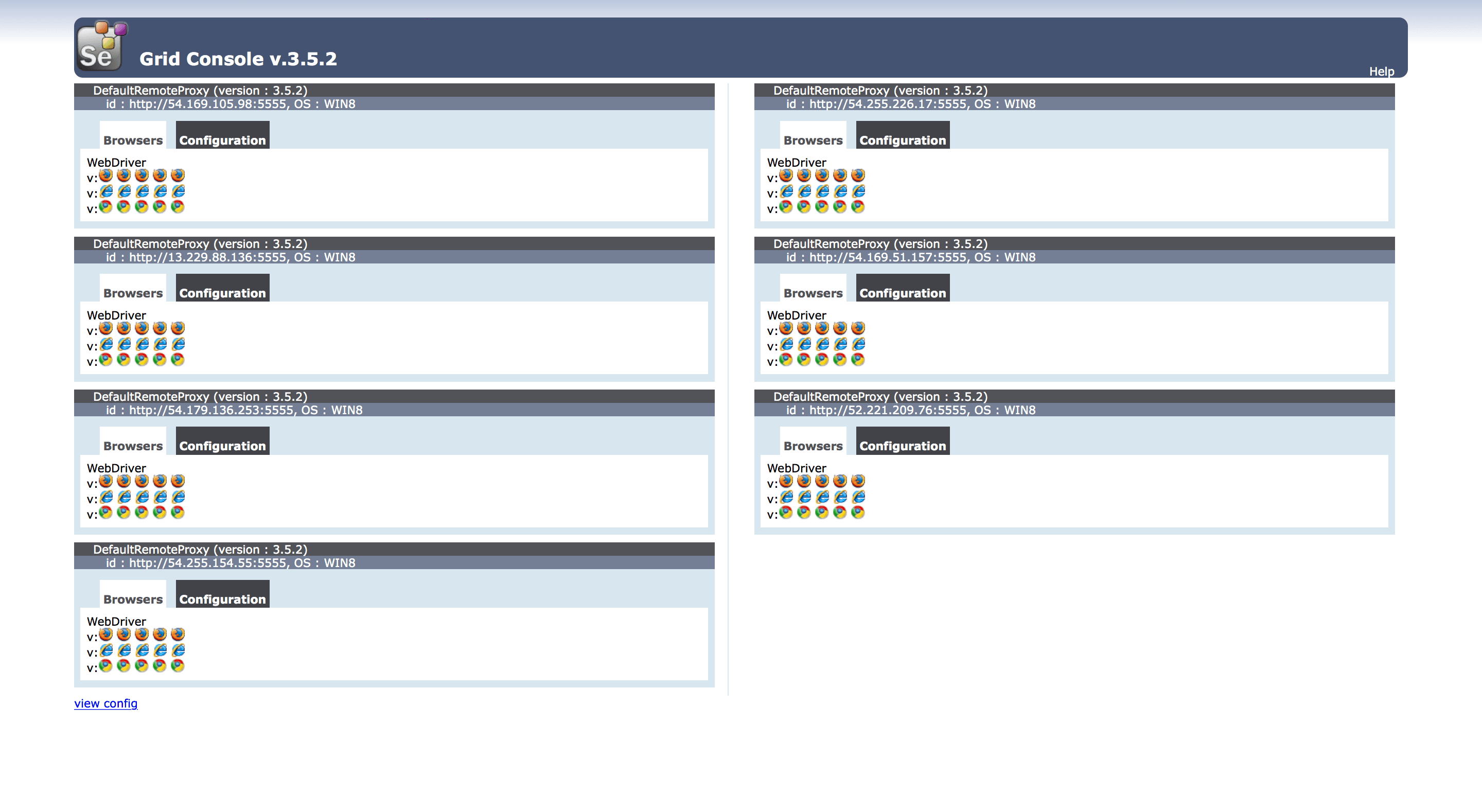 Selenium Grid architecture diagram showing the complexity of distributed test infrastructure